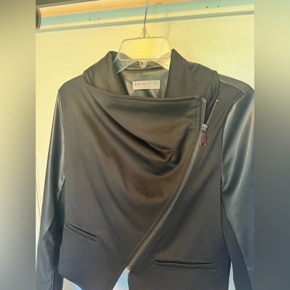 Women's black Bagatelle faux leather jacket - Picture 4 of 4